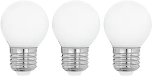 L E D Light Bulbs Row Black Background PNG Image