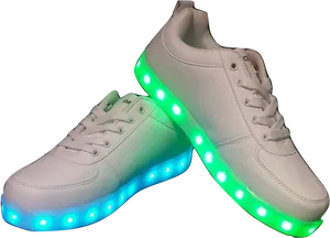 L E D Lit White Sneakers Men PNG Image