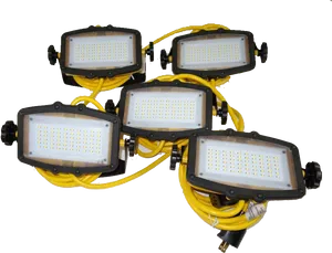 L E D Work Lightswith Yellow Cords PNG Image