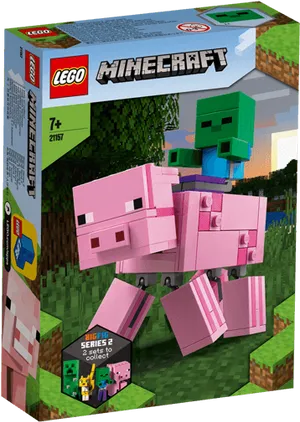 L E G O Minecraft Pig Set Box Art PNG Image