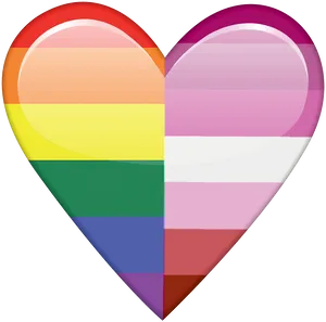 L G B T Q Heart Pride Flag PNG Image