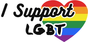 L G B T Support Heart Graphic PNG Image