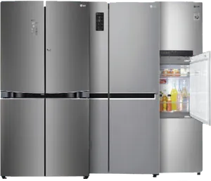 L G Stainless Steel French Door Refrigerator PNG Image