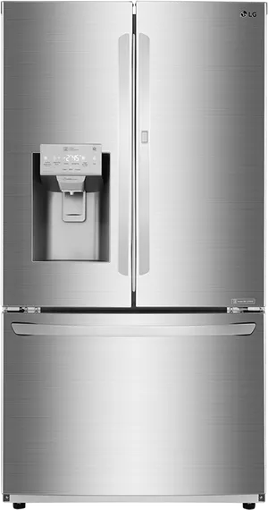 L G Stainless Steel French Door Refrigerator PNG Image