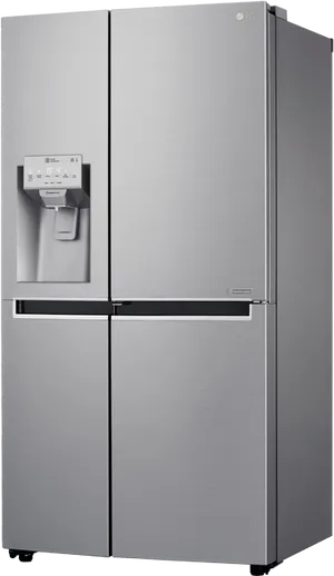 L G Stainless Steel French Door Refrigerator PNG Image