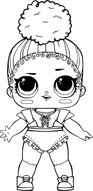 L O L Doll Coloring Page PNG Image