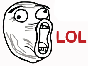 L O L Meme Face Graphic PNG Image