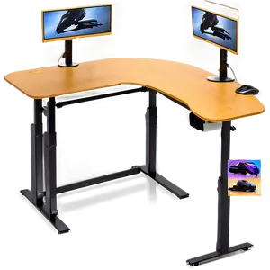 L-shaped Gaming Desk Png 6 PNG Image