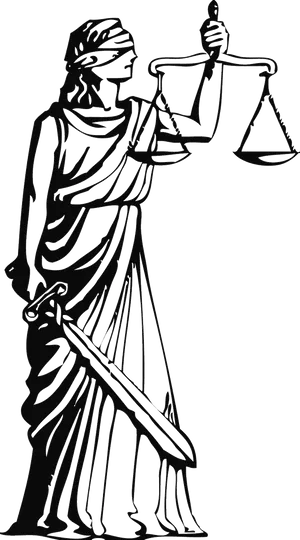 Lady Justice Silhouette PNG Image