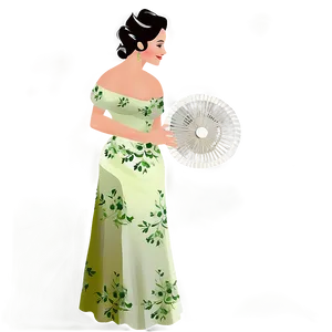 Lady With Fan Png 06112024 PNG Image