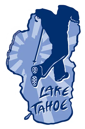 Lake Tahoe Hiking Sticker Design PNG Image