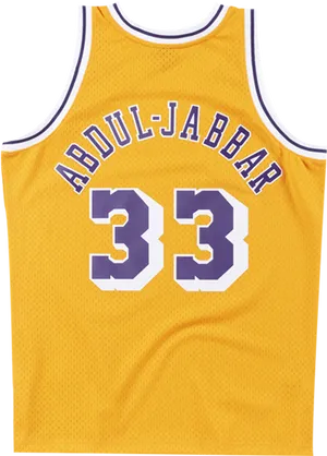 Lakers Abdul Jabbar Jersey33 PNG Image