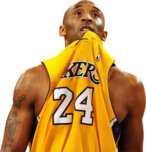 Lakers Player Jersey24 Bite PNG Image