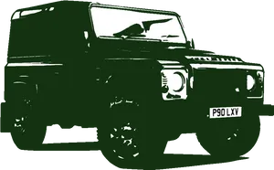 Land Rover Defender Silhouette PNG Image