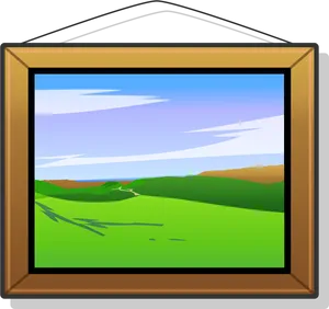 Landscape Paintingin Frame PNG Image