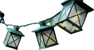 Lantern Style String Lights PNG Image