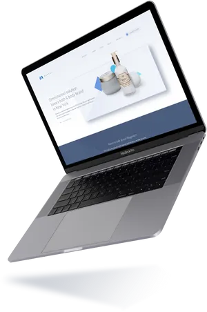 Laptop Mockup Displaying Website Design PNG Image