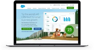 Laptop Mockup Salesforce C R M Homepage PNG Image