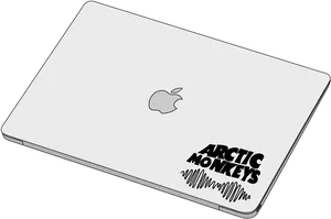 Laptopwith Arctic Monkeys Sticker PNG Image