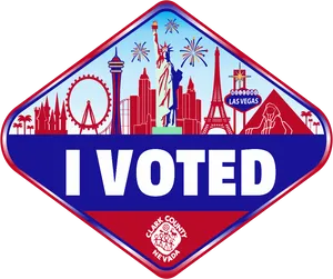 Las Vegas I Voted Sticker PNG Image