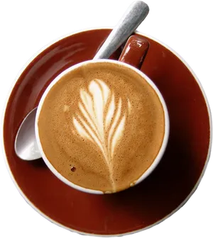 Latte Art Coffee Cup PNG Image