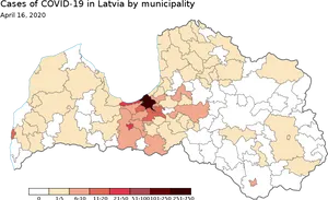 Latvia C O V I D19 Casesby Municipality20200416 PNG Image