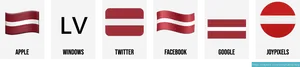 Latvian Flag Emoji Variations PNG Image