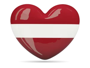 Latvian Flag Heart Shaped Icon PNG Image