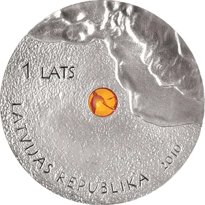 Latvian1 Lats Coin2010 PNG Image