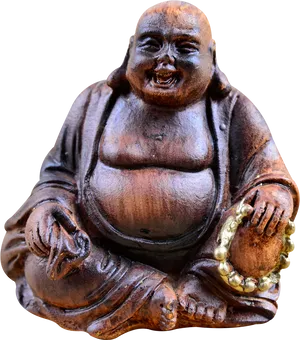 Laughing Buddha Statuette PNG Image