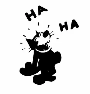 Laughing Cartoon Cat Illustration PNG Image