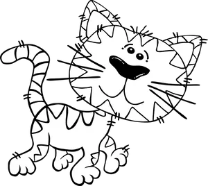 Laughing Cartoon Cat PNG Image