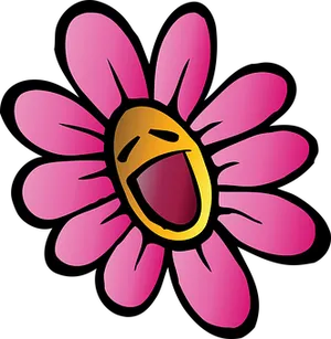 Laughing_ Flower_ Emoji_ Vector PNG Image