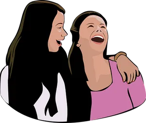 Laughing Friends Vector Illustration PNG Image