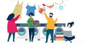 Laundry Day Activities PNG Image