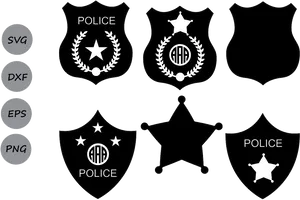 Law Enforcement Badges Vector Set PNG Image