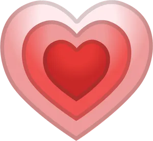 Layered Heart Icon PNG Image