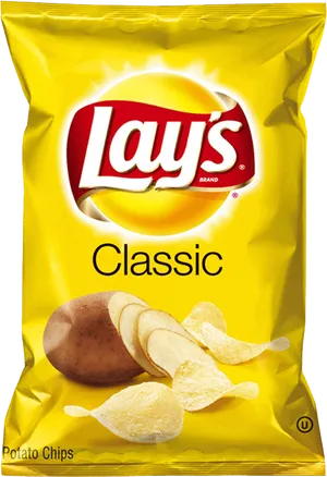 Lays Classic Potato Chips Package PNG Image