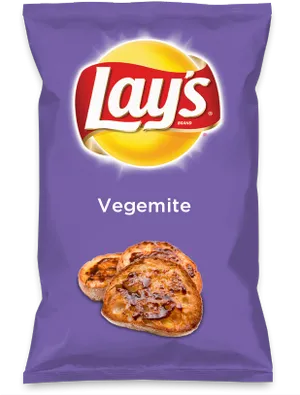 Lays Vegemite Flavor Chips Package PNG Image