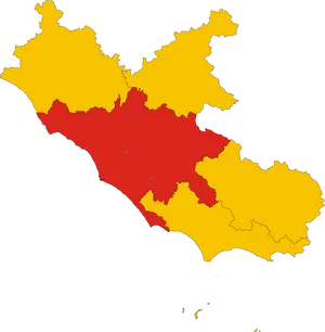 Lazio Region Map Highlighting Rome PNG Image