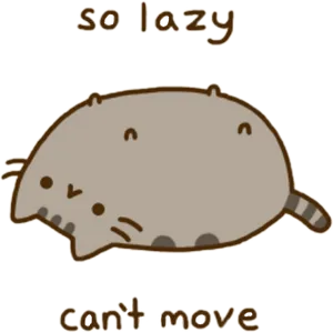 Lazy Cat Cartoon Graphic PNG Image