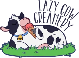 Lazy Cow Creamery Logo PNG Image