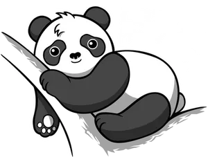 Lazy Panda Proud Illustration PNG Image