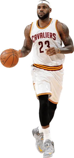 Le Bron Cavaliers Action Shot PNG Image