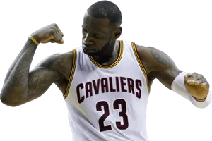 Le Bron Cavaliers Power Pose PNG Image