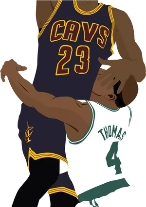 Le Bron Cavs23 Basketball Illustration PNG Image