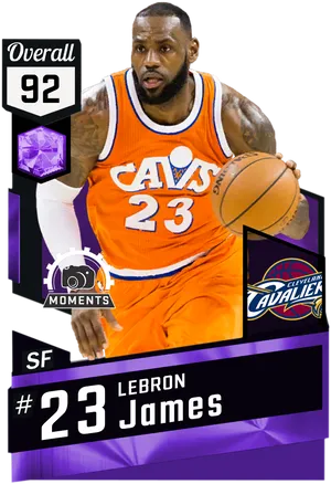 Le Bron James Cavaliers Card Design PNG Image