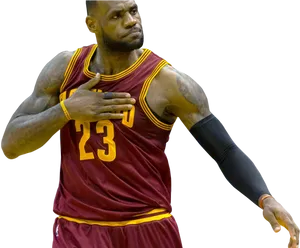 Le Bron James Cleveland Cavaliers Action Pose PNG Image