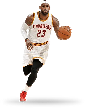 Le Bron James Cleveland Cavaliers Action Shot PNG Image