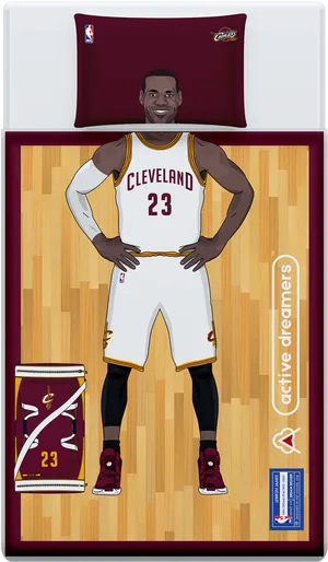 Le Bron James Cleveland Cavaliers Bedding Set PNG Image